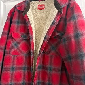 Coleman Red and Black Plaid Men's Sherpa Jacket